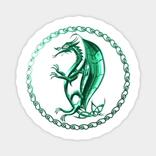 Green Celtic Dragon Magnet