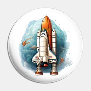 AI Designed Rocketship Pin