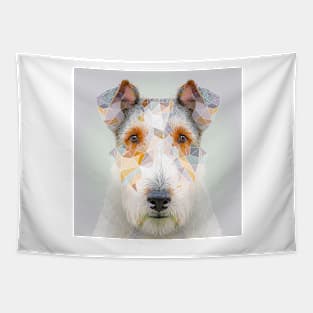 A Fractal Design of A Wire Fox Terrier Tapestry