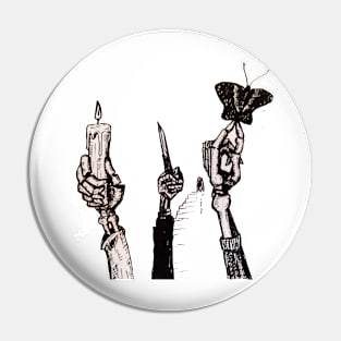 Skulls, knives Pin