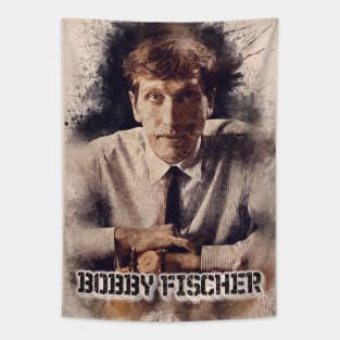 Bobby Fischer ✪ A TRIBUTE to The Legend ✪ Watercolor Portrait of a chess master Tapestry