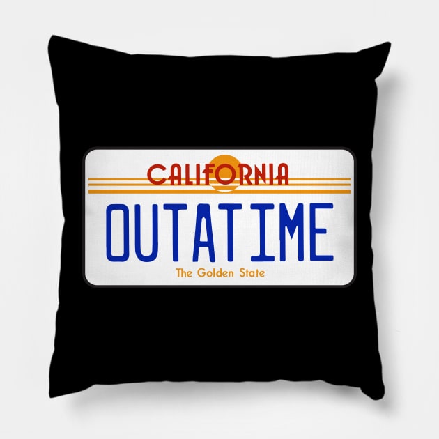 OUTATIME California License Plate Pillow by tvshirts