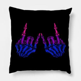 Skeleton  Hand LGBT-Q Cool Bisexual Pride Color Bi Flag Pillow