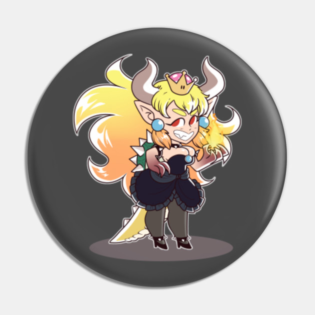 Chibi Bowsette Bowsette Pin Teepublic Available in 5 inch and 4 inch variants. teepublic