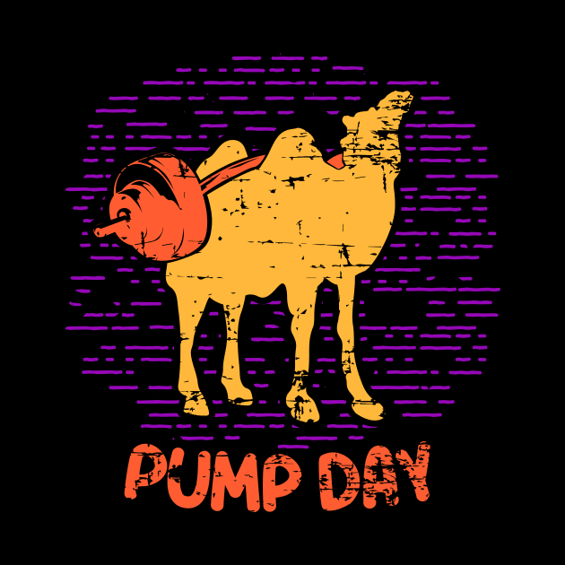 Pump Day T-Shirt weightlifting camel by biNutz