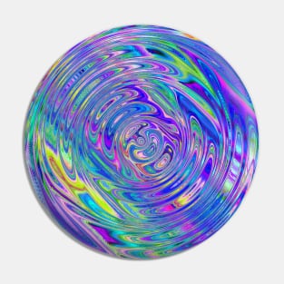 Psychedelic waves multicolored abstract Pin