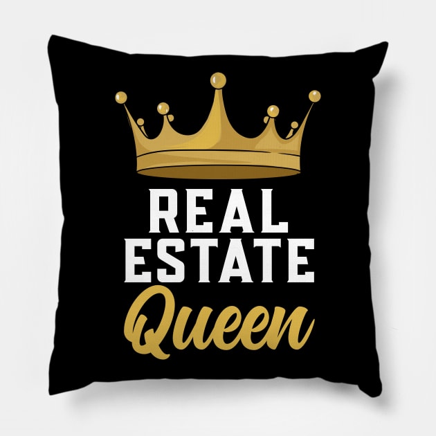 Real Estate Queen Realtor Pillow by maxcode