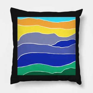 Abstract Landscape Stripes Pillow