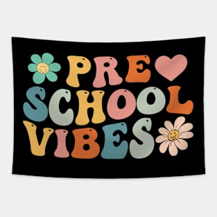 Preschool Vibes - Preschool Team Retro 1st Day of School Tapestry