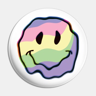 Colorful melting smiley face Pin