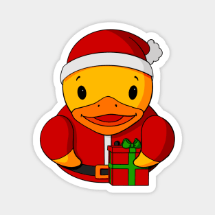 Santa Present Rubber Duck Magnet