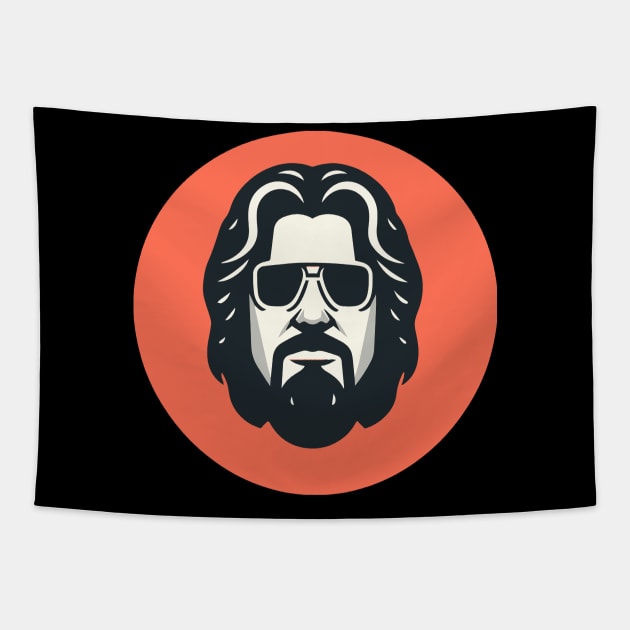 The Dude Lebowski Minimalist Logo Tapestry by GIANTSTEPDESIGN