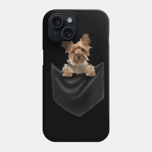 Yorkshire Terrier Dog Inside Pocket, Love Yorkies Phone Case