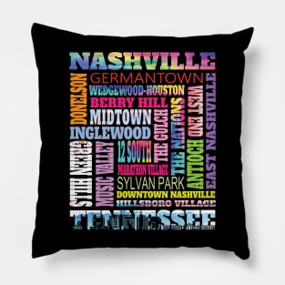 Fun Nashville Tennessee Music City Pride Neighborhoods Pillow