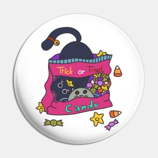 Cute candy eating trick or treat Halloween design Pin