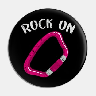 Rock on pink distressed Pin