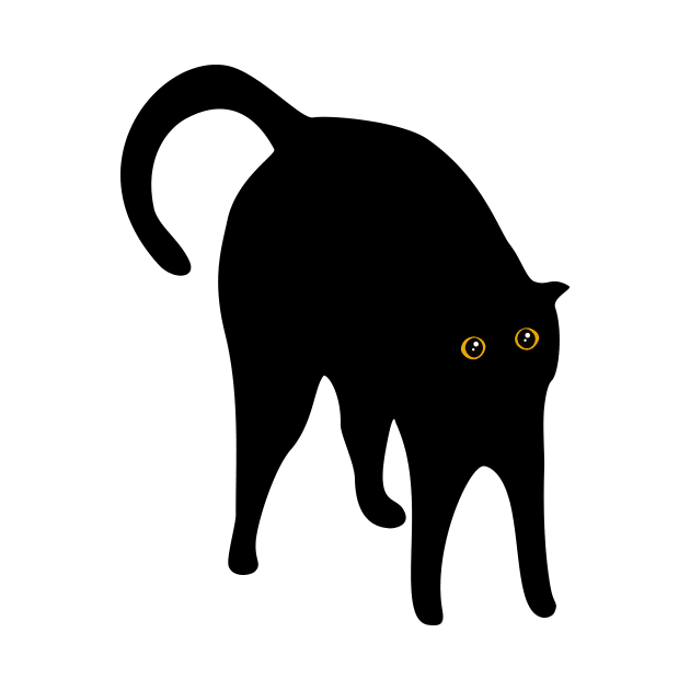 Scared black cat by Lastdrop