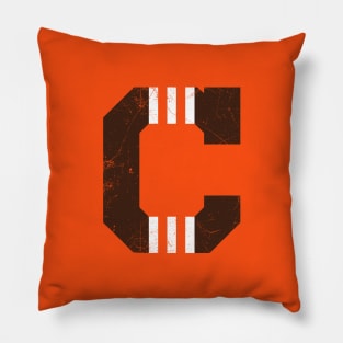 Cleveland C, vintage - orange Pillow