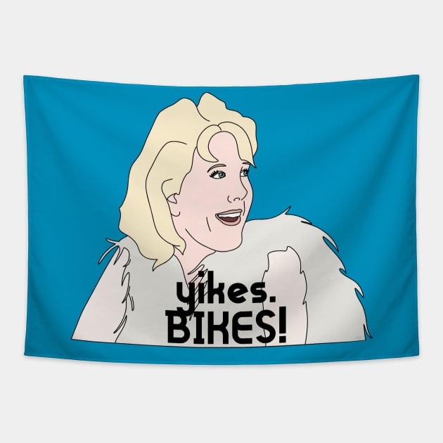Yikes, Bikes! Tapestry by thecompassrose