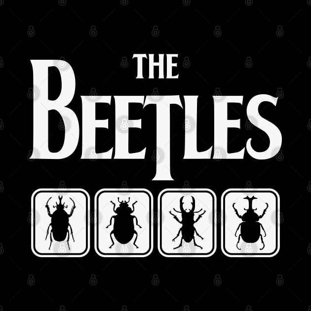 The Beetles: Punny Parody Beetlemania Silhouette Design by TwistedCharm