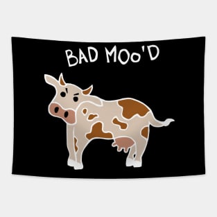 Bad Mood Cow (White) Tapestry