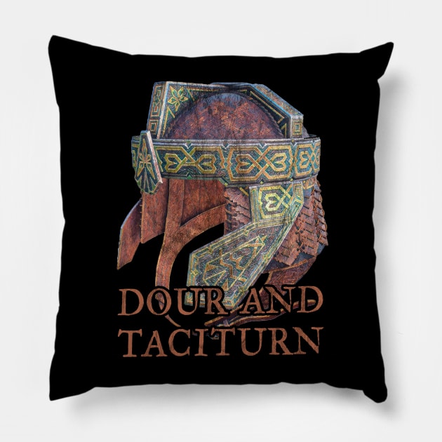 Dour and Taciturn Dwarf Pillow by karutees