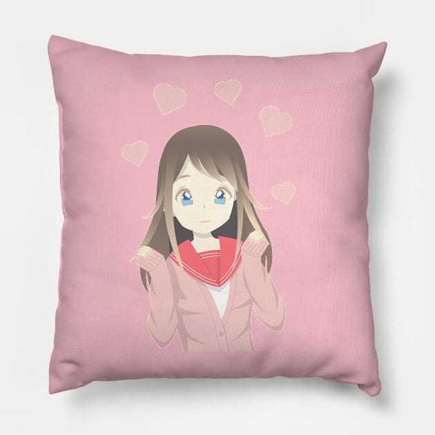 beautiful girl Pillow by Logisstudio