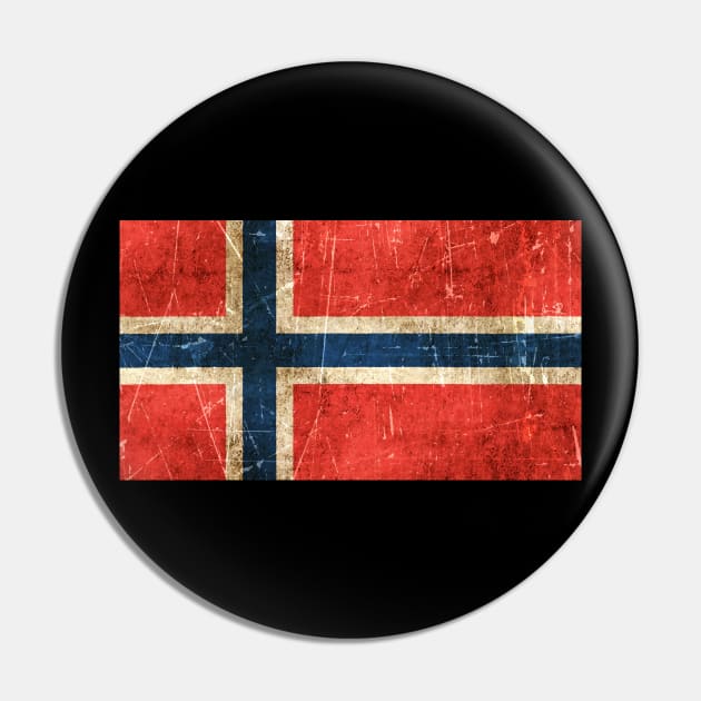 Vintage Aged and Scratched Norwegian Flag Pin by jeffbartels