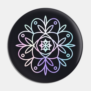 Colourful Mandala Flower Meditation Pin