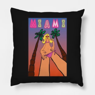 Miami, Bikini Girl Pillow