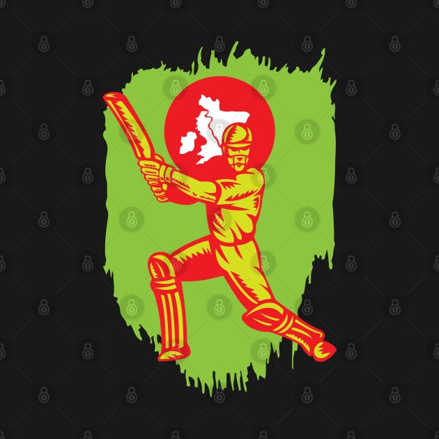 Bangladesh Cricket Player Batsman Design by alltheprints