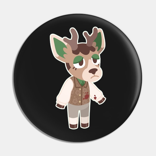 Thomas Thorne - Deer Animal Portrait Pin by Snorg3