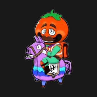 tomato head riding a llama t shirt - tomato head fortnite png