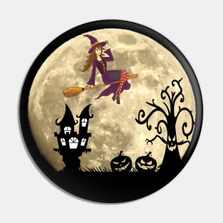 That Good Witch with Pumpkin Halloween Witchcraft Pin