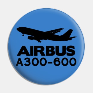 Airbus A300-600 Silhouette Print (Black) Pin