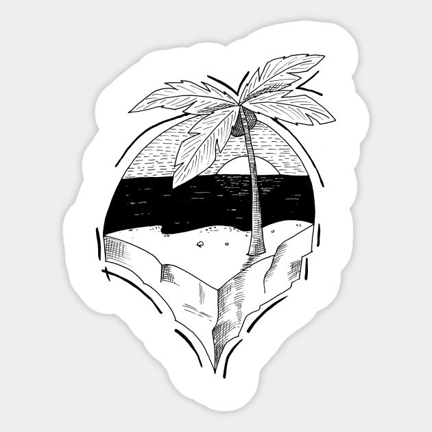 Sunset Beach Palmtree Sunset Sticker Teepublic