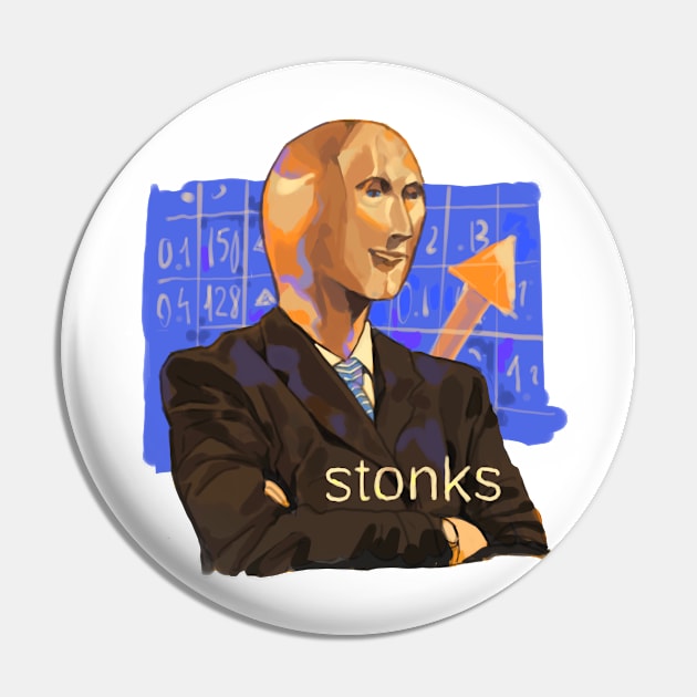 Stonks Pin by Hieumayart