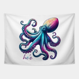 Striking Colors Octopus - He'e in Hawaiian Tapestry