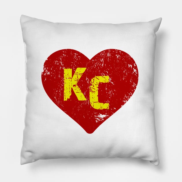 Kc Chiefs Heart Pillow by Doxie Greeting