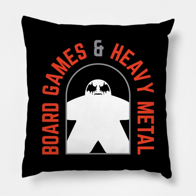 Board Games and Heavy Metal Meeple Pillow by DnlDesigns