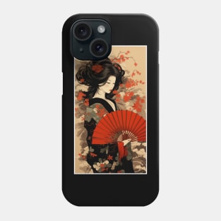 Oiran (Red fan) Phone Case