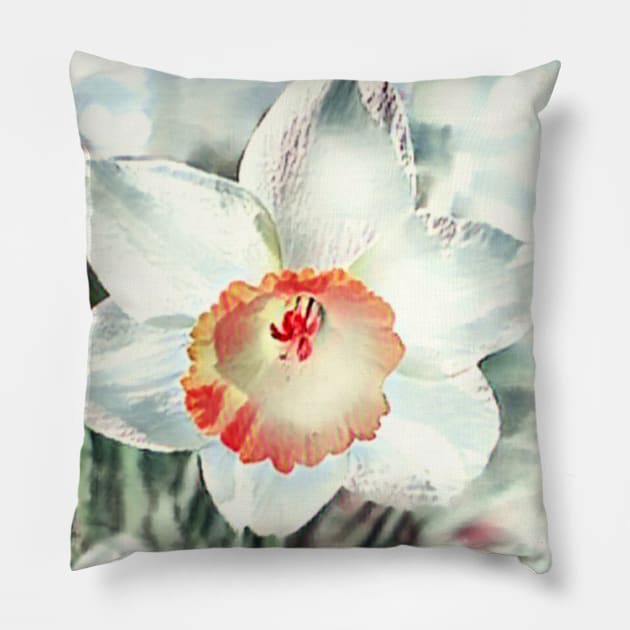 White flower in spring floral pattern floral spring Pillow by rh_naturestyles