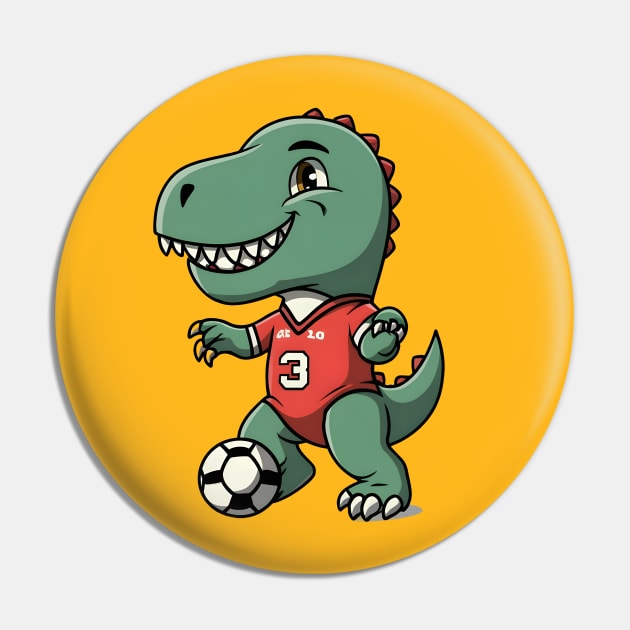 Green dinosaur playing football Pin by Spaceboyishere