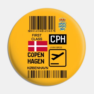 Copenhagen Denmark travel ticket Pin