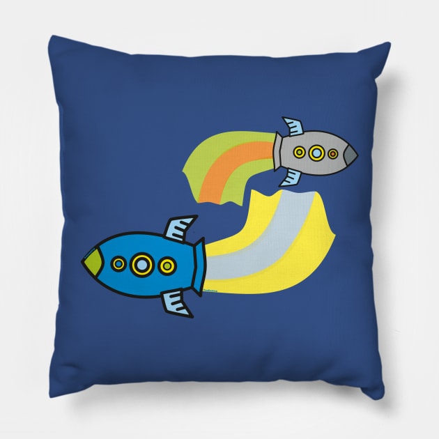 Rocket kawaii Pillow by Pendientera