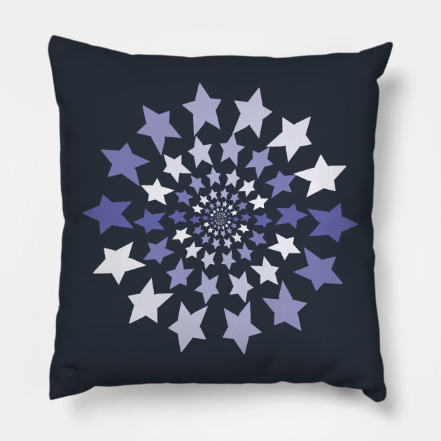 Ever Decreasing Circles Very Peri Star Graphic Pillow by ellenhenryart