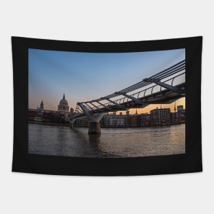 Thames River Sunrise Millennium Bridge London UK United Kingdom Tapestry