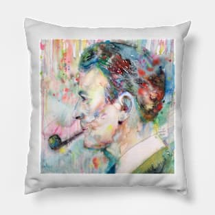 RAYMOND CHANDLER - watercolor portrait .1 Pillow