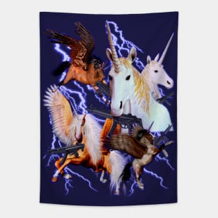 Unicorns With Guns - Epic 90's Vintage Very Cool And Sick Tapestry