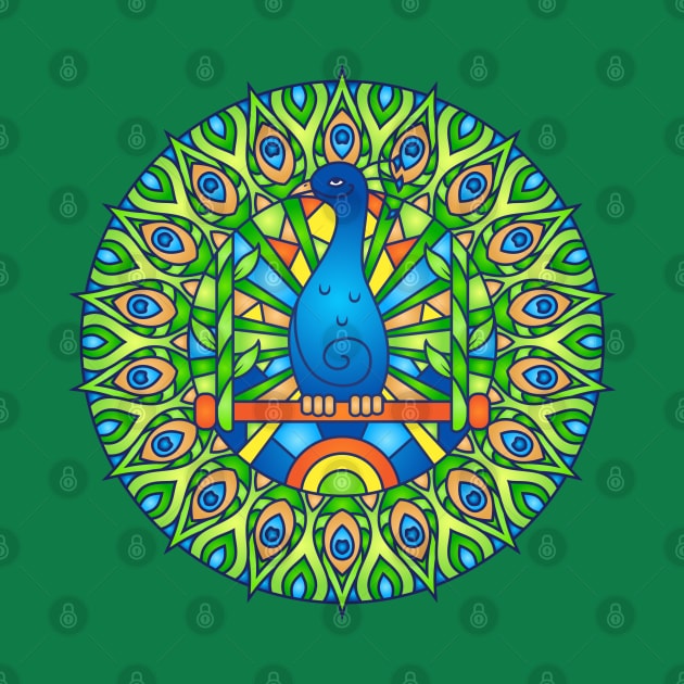 Peacock Bird Mandala Style Abstract Design by The Little Store Of Magic